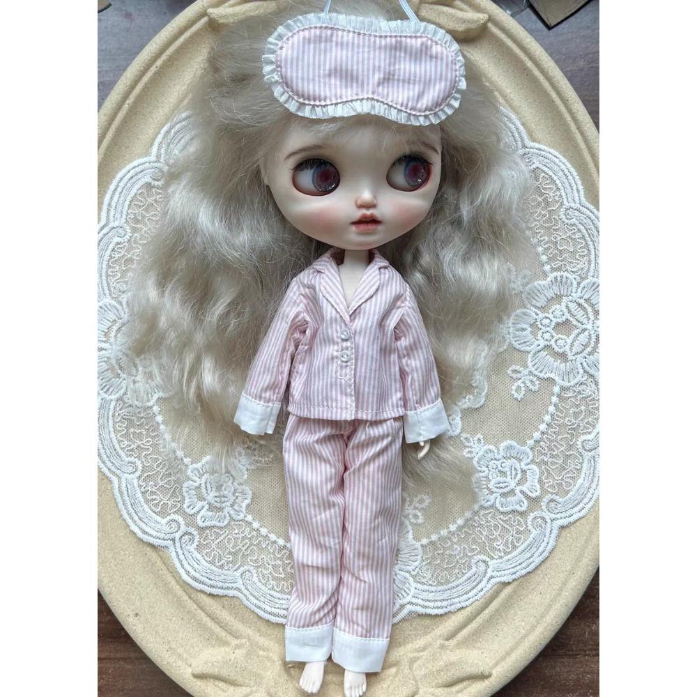 3 Stück/Set Puppe [Augenmaske+Oberteil+Hose] Blyth Pyjama 1/6 Puppen Outfit (Passend für ICY, Big Fish) Puppenzubehör