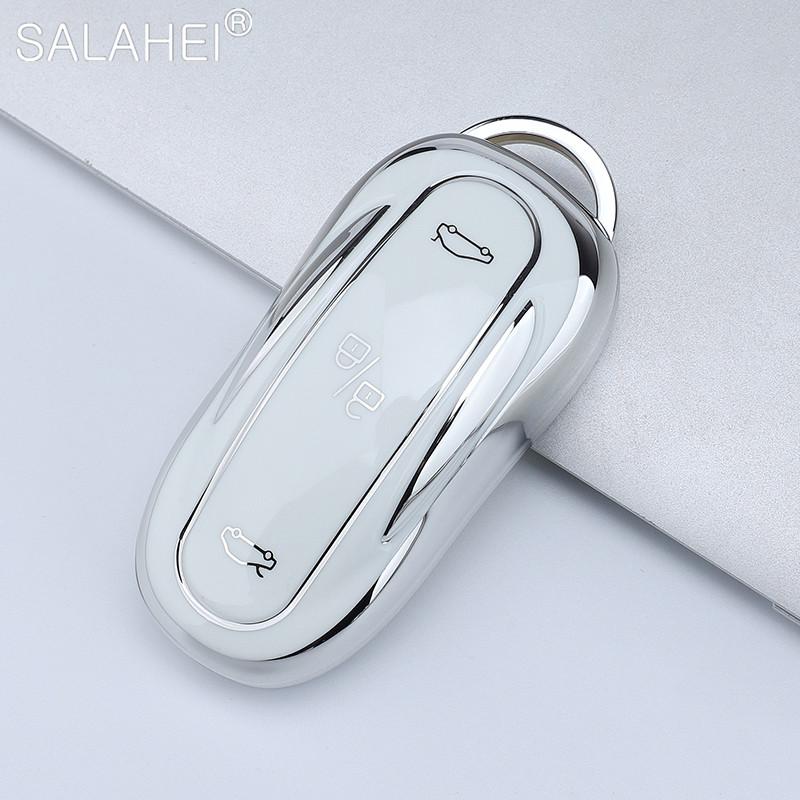 Soft Tpu Car Smart Remote Key Fob Case Full Cover Protector Holder Shell For Tesla Model 3 X S Y Keyless Keychain Accessories