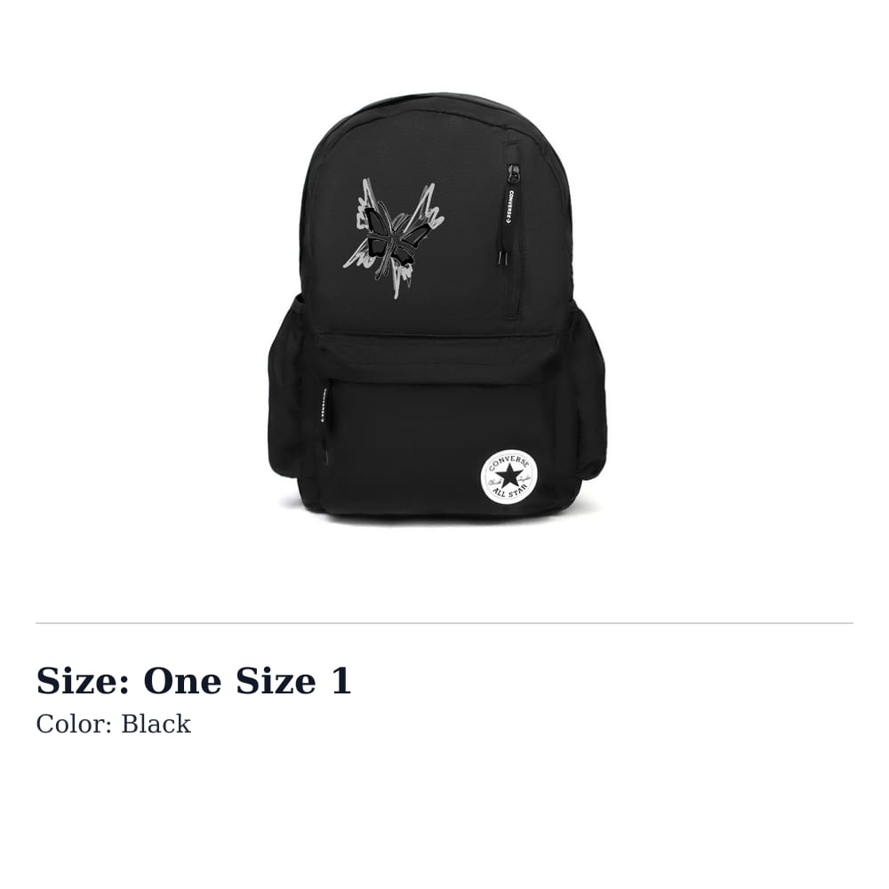 Converse Polyester Backpack Unisex Black CV2213004PS-001(team354- )