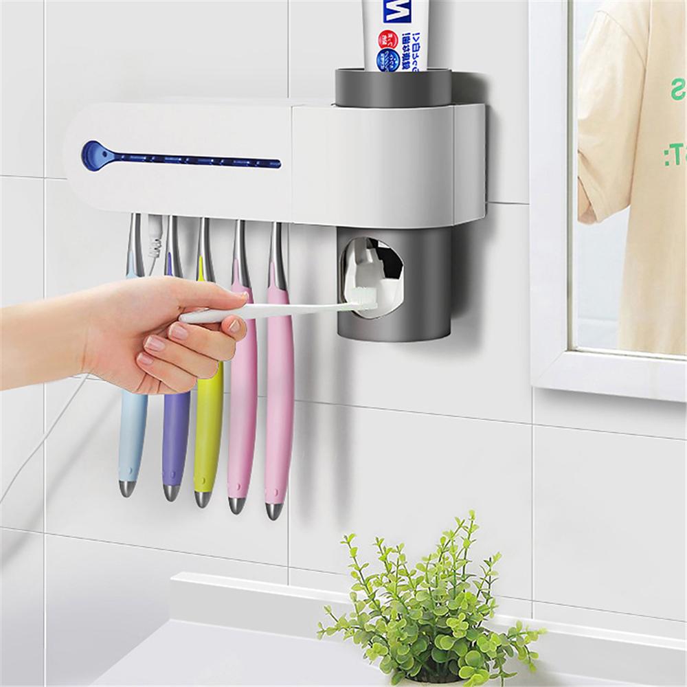 Buy Automatic Toothpaste Dispenser Dry Toothbrush Sanitizer UV Light