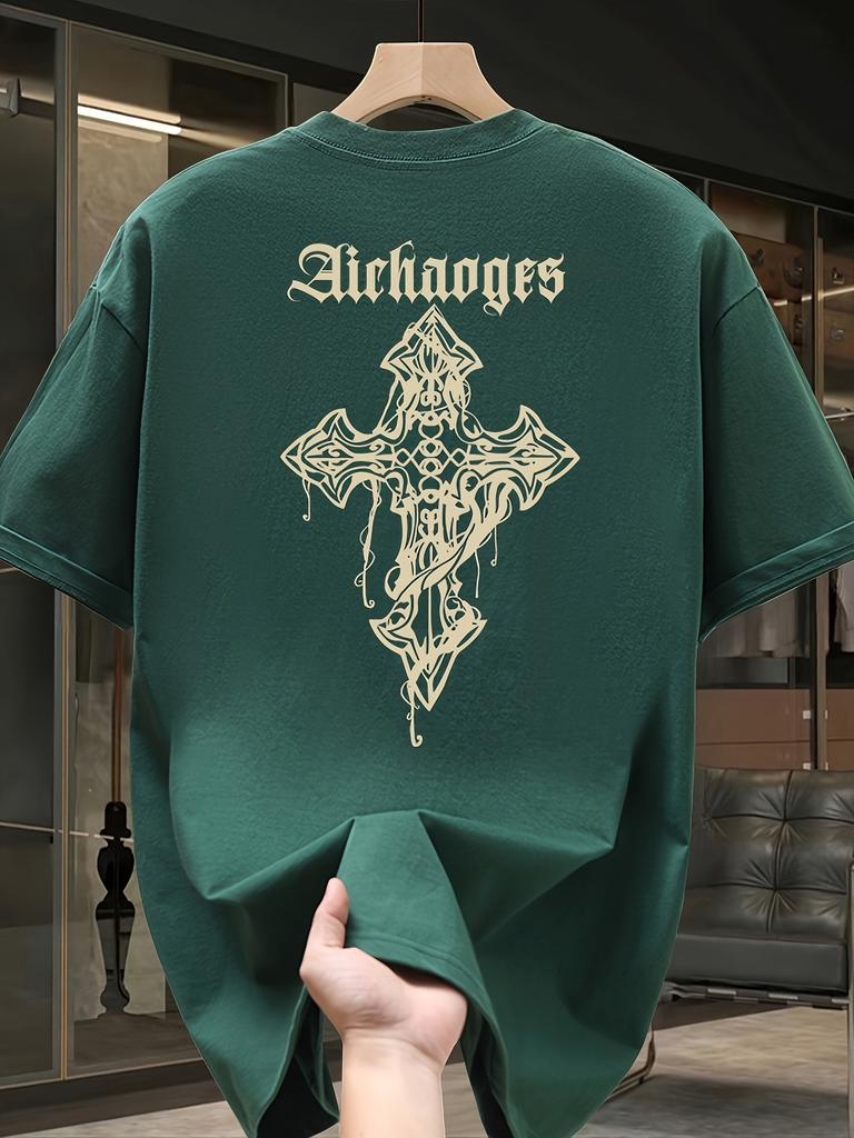 Men Heavyweight Pure Cotton Trendy Brand PrintedShortsleevedTshirt SummerNew StyleLoose Fit LargeSizeSuitable for AllOccasions