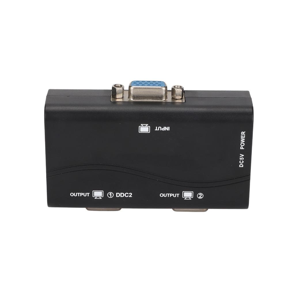 1 in 2 Out VGA Splitter 250MHz Video Distribution Duplicator VGA Splitter Amplifier Laptop