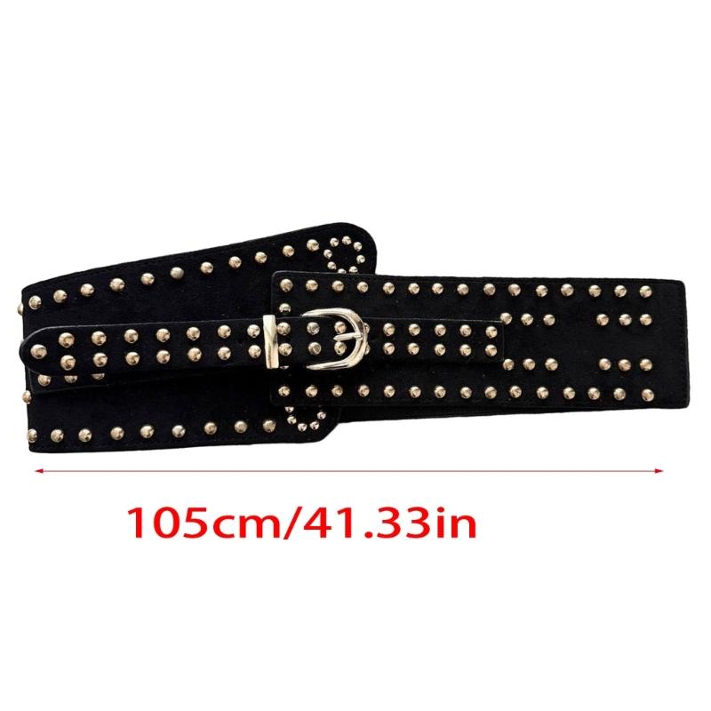 Stylish Rivet Waist Belt Adjustable PU Leather Corset For Women And Men Contemporary Waist Cincher Fashion Accessory