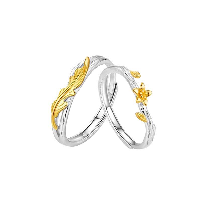 Oak & Kapok Couples' Rings: 925 Sterling Silver Matching Rings for Men & Women - Perfect Birthday Gift for Your Girlfriend or Boyfriend.