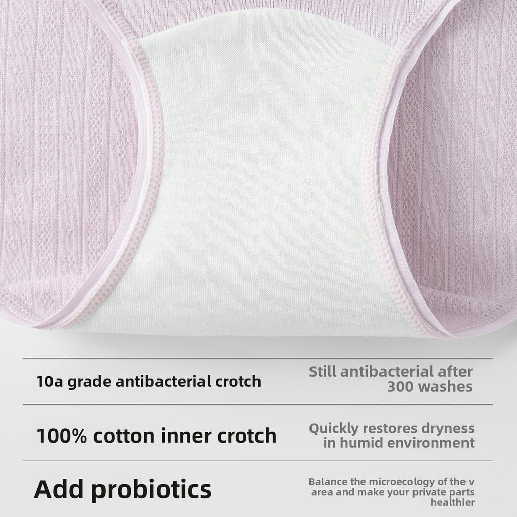 Female Spring and Autumn New Cotton Comfortable Hip 10A Antibacterial Crotch Triangle Briefs