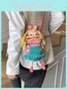 Cartoon Plush Woolen Phone Bag For Women With Knit Design And Shoulder Strap