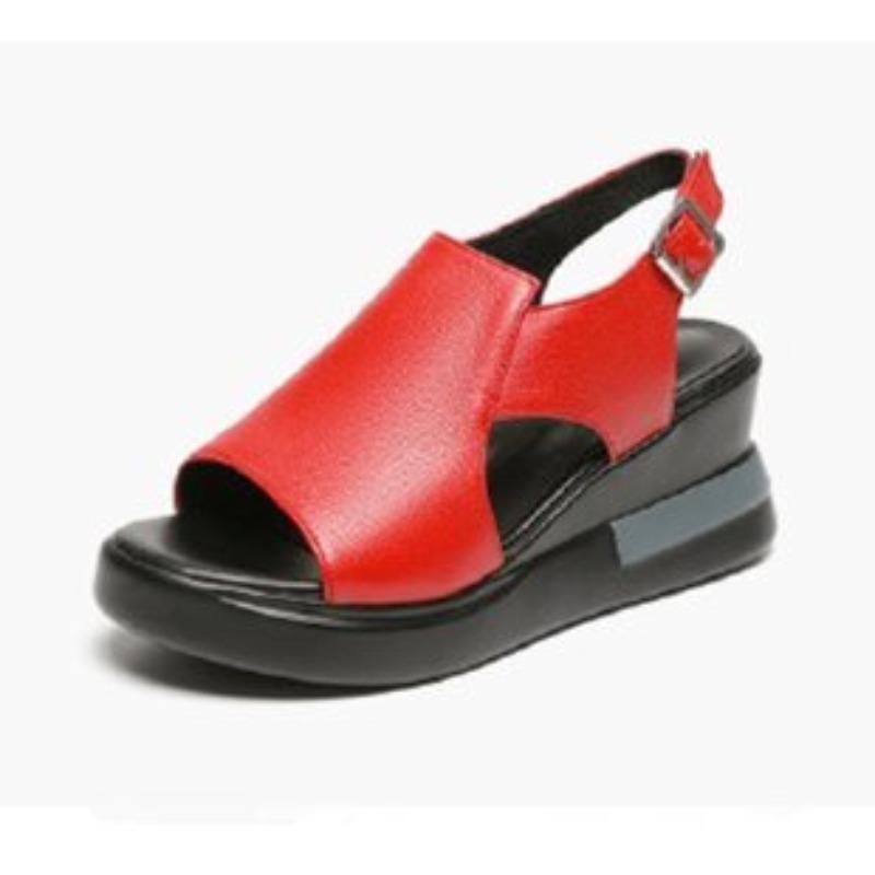 Fashion 2025 New Ladies Shoes Peep Toe Women's Sandals Fashion Buckle Strap Casual Sandals Women Summer Plus Size Wedge Sandals Zapatos