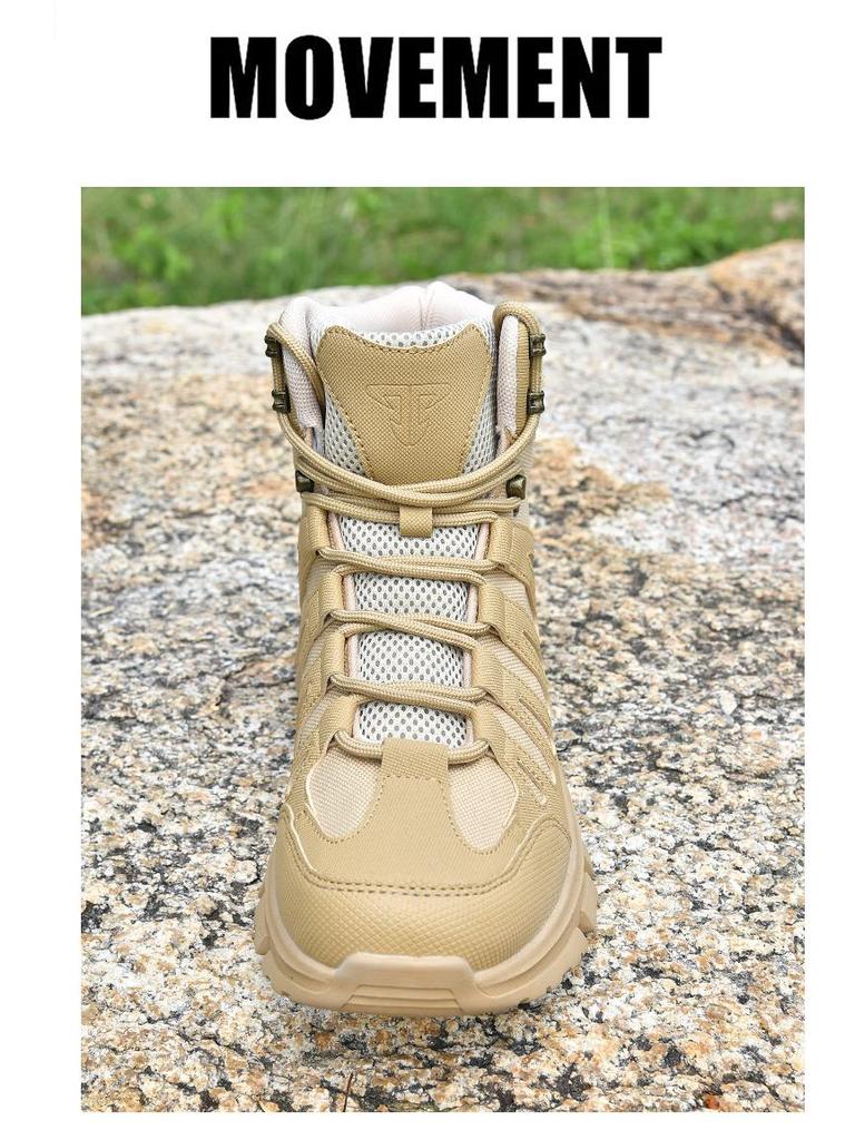 Men's Tactical Desert Combat and Mountaineering Boots for Outdoor Camping and Wilderness Sports