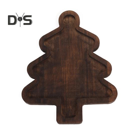 

Рождественский набор деревянных тарелок для ужина, праздничные деревянные подносы для рождественских закусок, сыра, фруктов, праздничный поднос для еды, подарок для семьи, друзей, учителей Christmas Tree