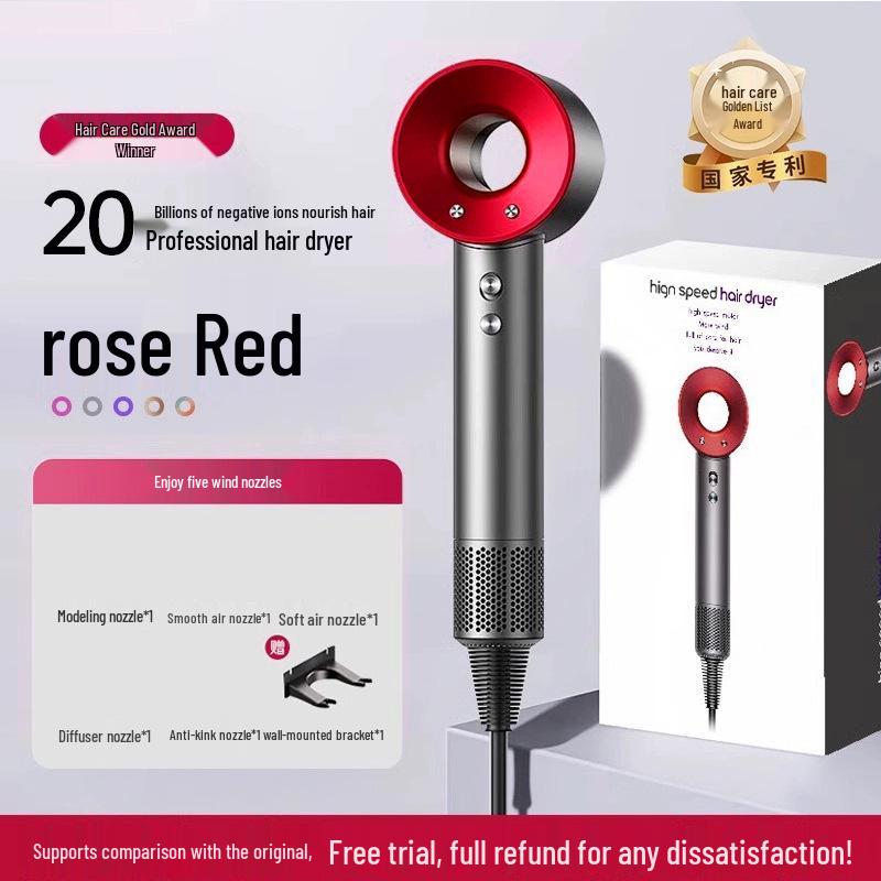High-Speed Hair Dryer with Neg. Ion Tech: Non-Damaging, Constant Temp, High Power for Household Hair Care