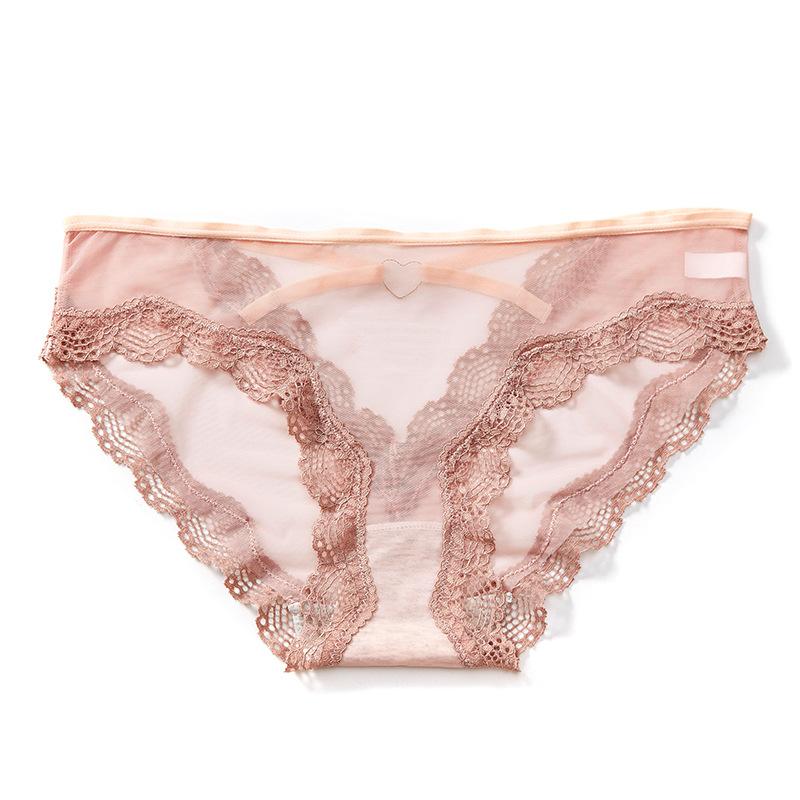 Sommer Damen Slips Hohlspitze Dreieckshose Bedruckt Eis Seide Niedrige Taille Schleife