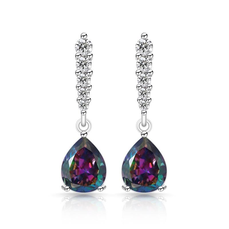 Fashion Classic  925 Sterling Silver Shining Water Drop AAA Zircon Women's Earrings