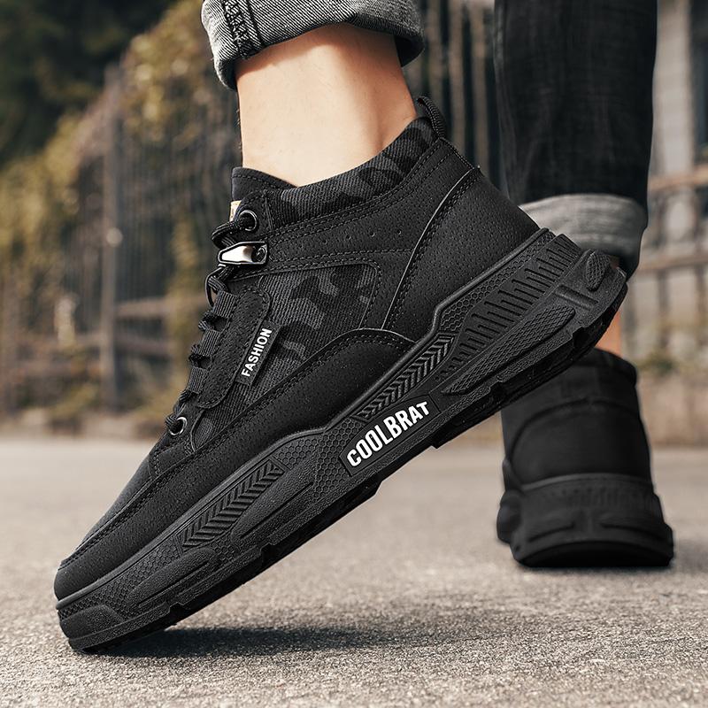 Labor insurance men's shoes 2024 new summer breathable thick-soled work shoes boys locomotive tooling work wear-resistant Martin boots