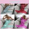 Exquisite Mermaid Tail Crocheted Blanket Perfect For Adults And Kids In Vibrant Colors