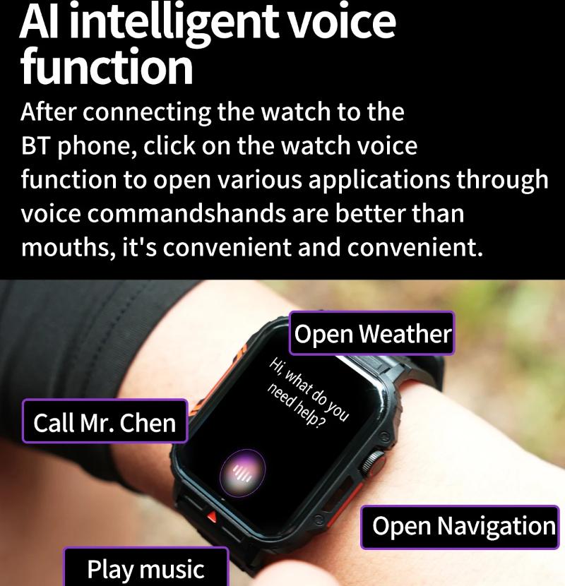 2025 New Military Men Smart Watch Health Monitor Bluetooth Call Smartwatch Fitness IP68 Waterproof Sports Watches for Women