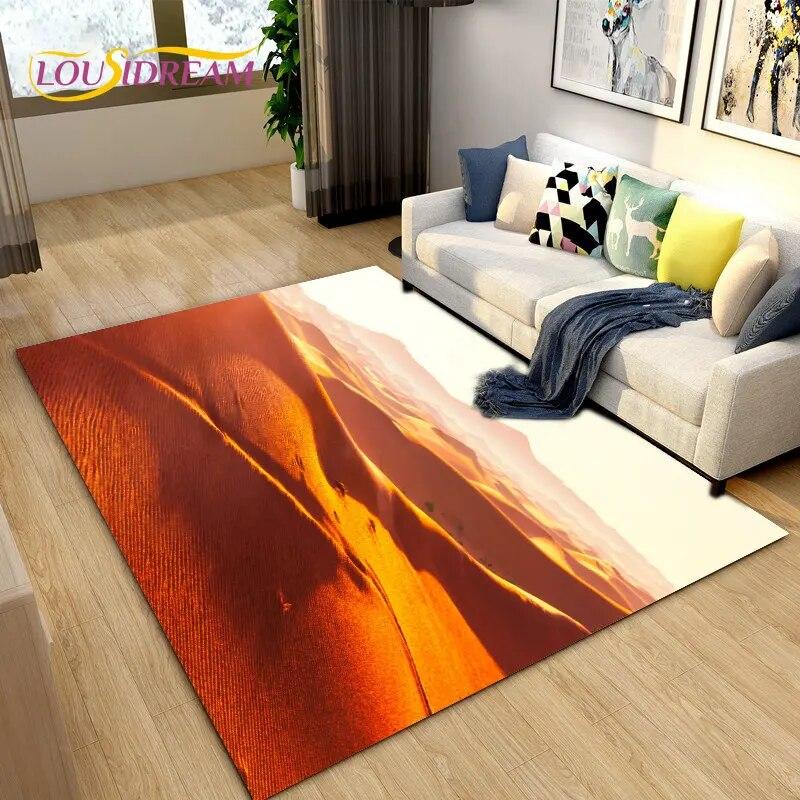 Nature Scenery Desert Sand Area Rug Large,Carpet Rug for Living Bedroom Sofa Doormat Decoration,Children Play Non-slip Floor Mat