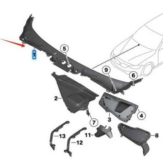 BMW 3er F30/F35 Scheibenwischerabdeckung - Teilenummer 51717258177