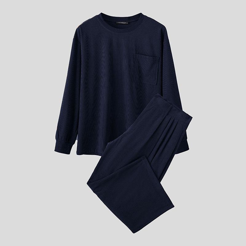 INCERUN Two Pieces Autumn Men Long Sleeve Pullovers Long Pants Casual Corduroy Sets Outfits