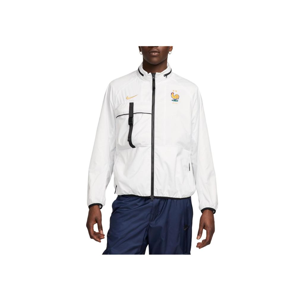 Nike Color Block Logo Embroidery Design Comfortable Stand Collar Long Sleeve Jacket Men Jacket Mountain-White FZ8361-121