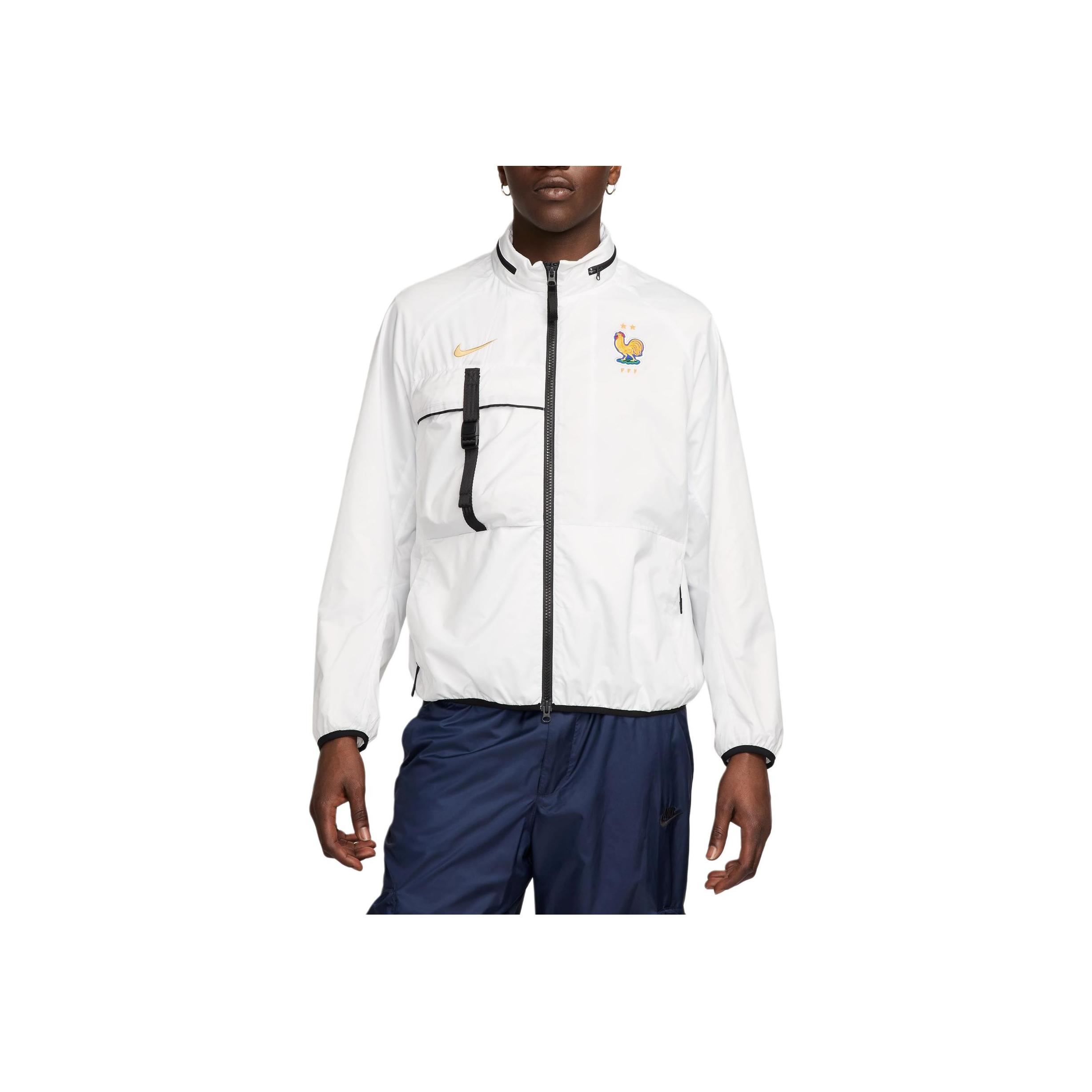 

Nike Color Block Logo Embroidery Design Comfortable Stand Collar Long Sleeve Jacket Men Jacket Mountain-White FZ8361-121 XL
