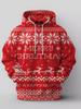 Unisex Santa Claus Christmas 3D Print Oversized Hoodie Casual Pullover Sweatshirt