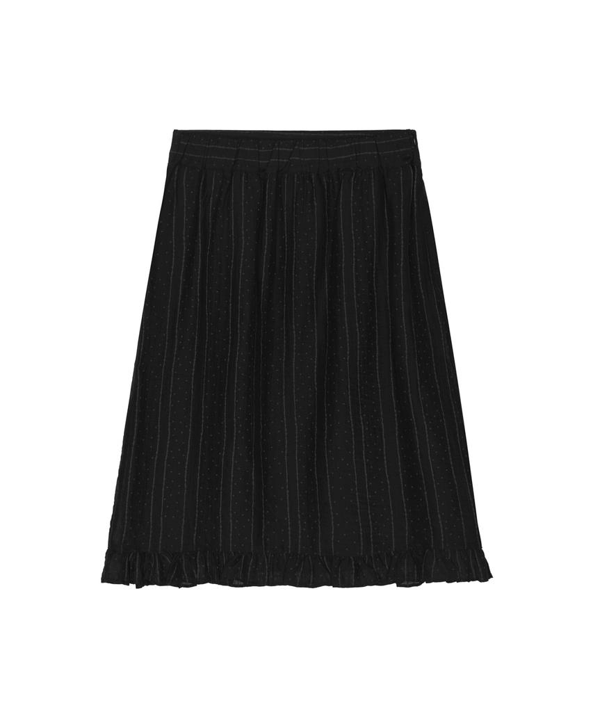 Nigaennikol Pin Stripe Flare Skirt_Black