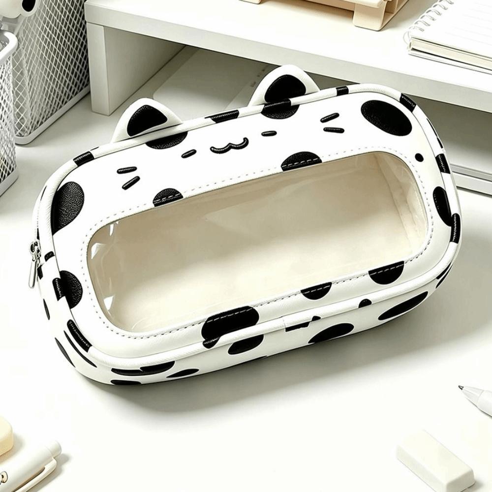 With Clear Window Pencil Pouch Double Layers Stationery Bag Kawaii Pen Bag  Gift