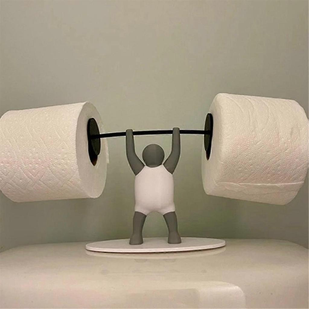 Fitness Weightlifting Man Toilet Paper Holder Interesting Bathroom Decoration 3d Printed Paper Holder less