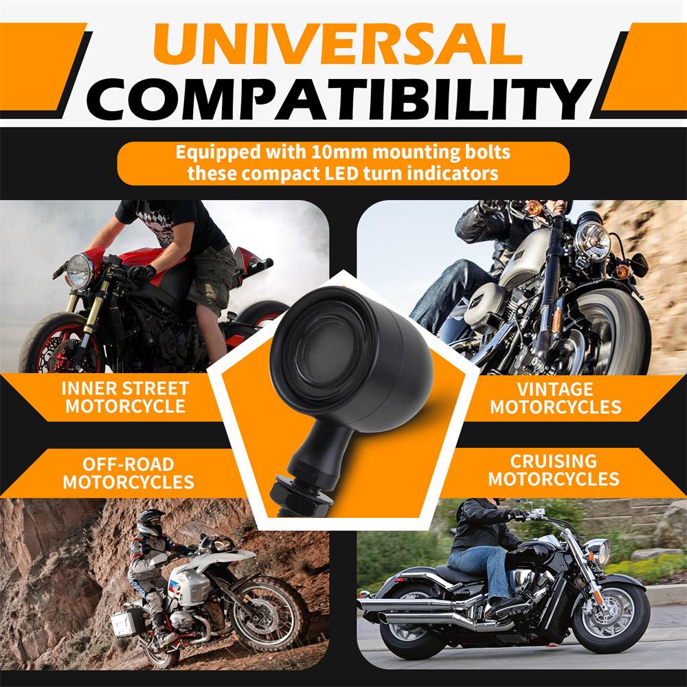 Motorcycle Bullet LED Turn Signal Blinker Brake Running Tail Lights Universal