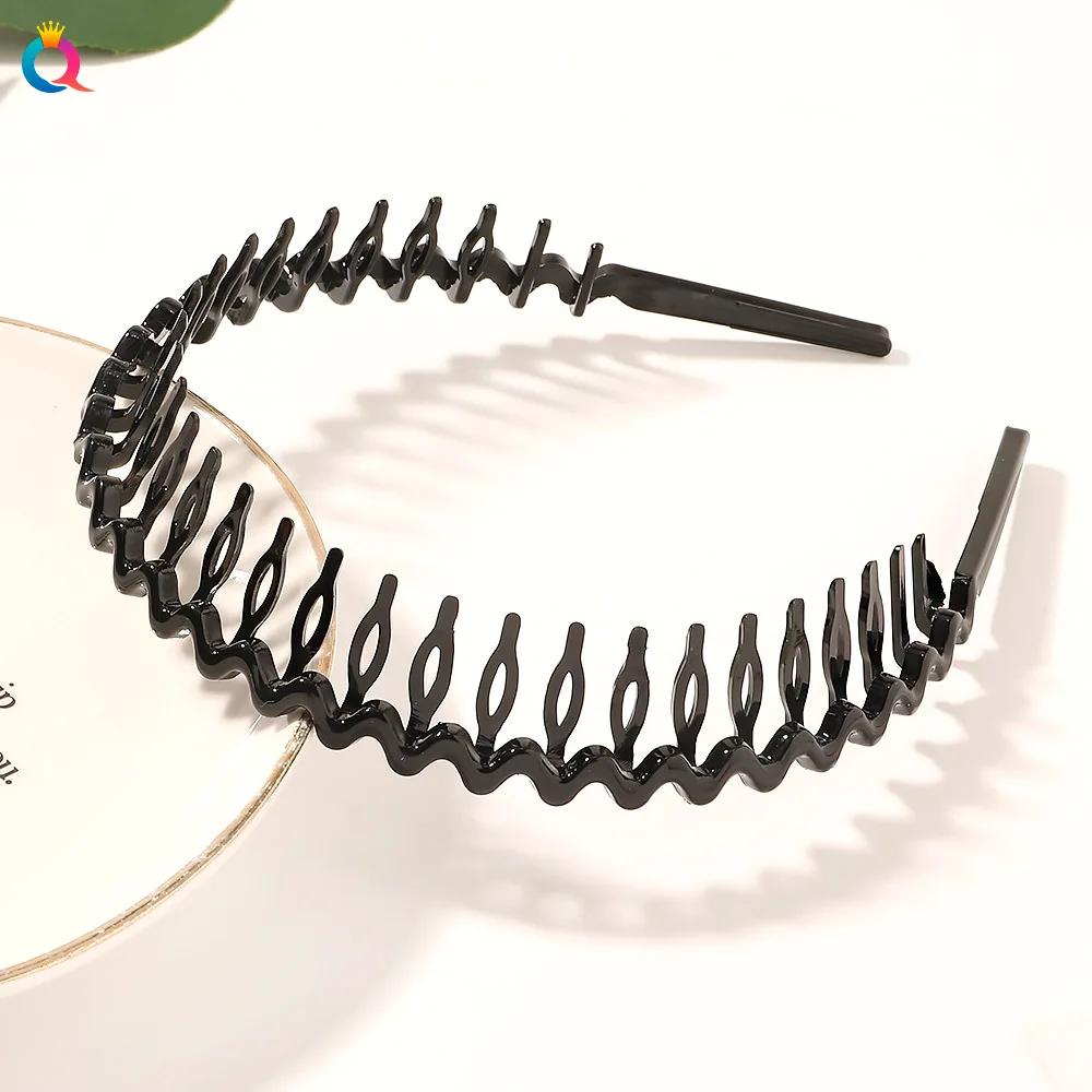 Einfaches mattes Kettengewelle gezahntes Haarband Finishing für abstehende Haare Kopfband Outdoor Haarreifen zum Gesichtwaschen Kopfbedeckung Haarschmuck