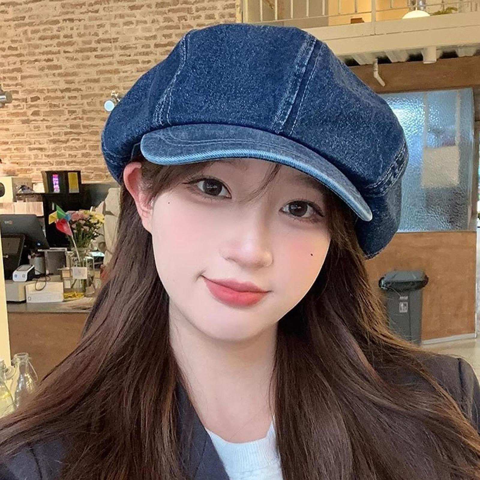 

Джинсовый берет для женщин, 8 панелей, козырек, кепка для газетчика, шопинг, путешествия, вождение светло-синий