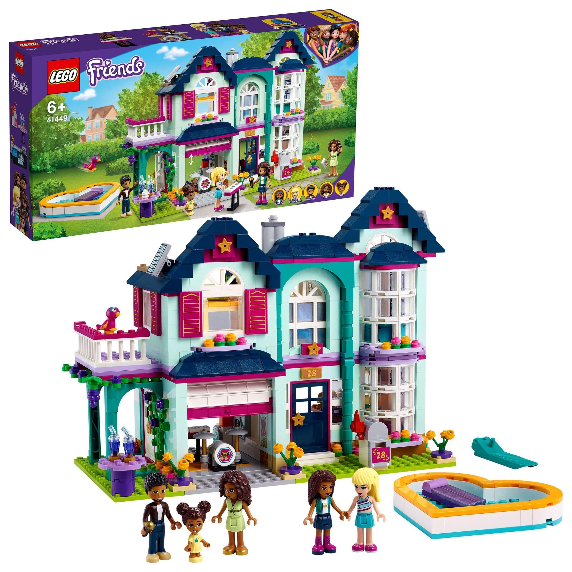 

LEGO Friends Дом Андреа 41449, Игрушка, Строительные блоки, Подарок, Кукла, Дом, Для девочек, Возраст от 6 лет
