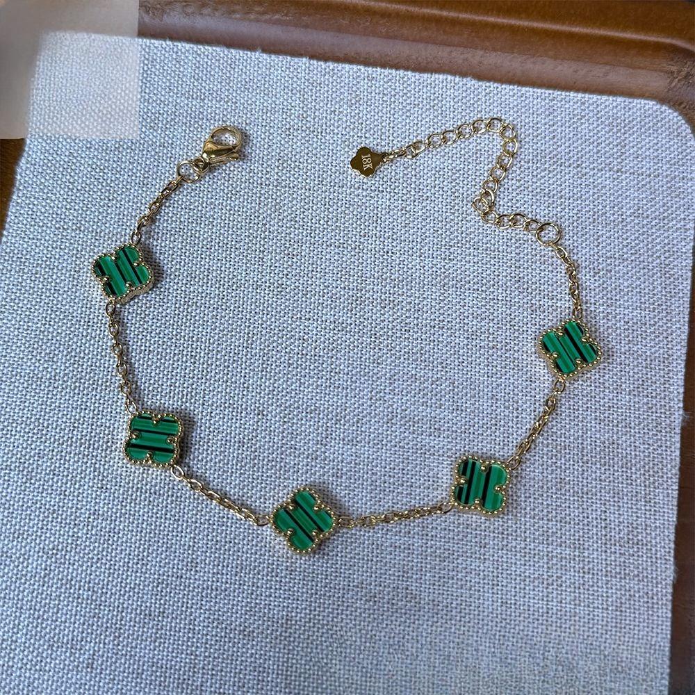 10mm Titanium Steel Non-fading Four-leaf Clover Bracelet Light Luxury Fashion All-match Five-color Bracelet