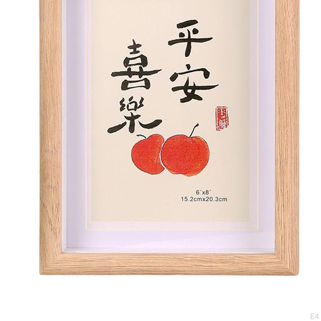 Rectangle Wooden Photo Frame Desktop Decors Holder Stand Table Centerpieces Picture for Living