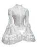 Jundakara Back Princess Sleeve Lolita Floral Puff Long Cute French Student Size L Women's Lace-Up Blouse, Stand-Up Collar, Style, Print, Lace,