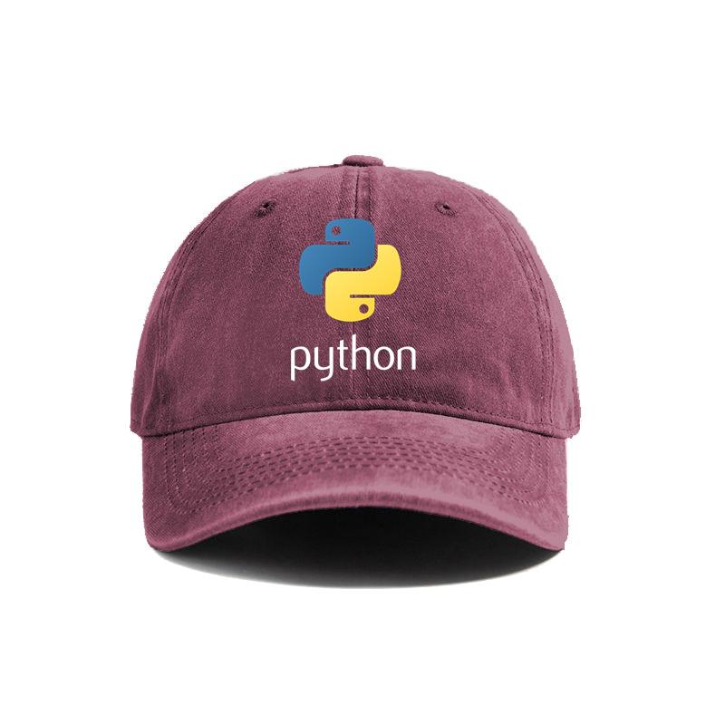 Computer Programmer Language Python Baseball Caps Distressed Hats Cap Unisex Women Retro Outdoor Summer Adjustable Hat