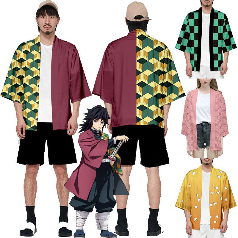 Anime Demon Slayer Kimetsu No Yaiba Kamado Nezuko Cosplay Loose Haori Coat Tops