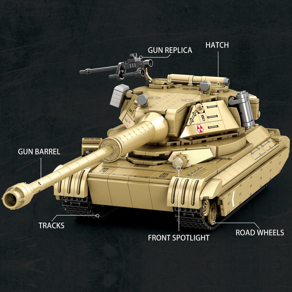 Non-Toxic 1128Pcs 60Tp Tank Building Blocks Military Heavy Chariot Model Bricks Desktop Decoration Kids Educational Diy Toys Holiday Gifts