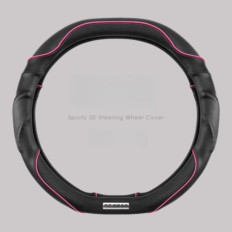 BFA1 Nappa Leather Car Steering Wheel Cover Universal Anti Slip Steering Wheel Covers Car Accessories Carbon Fibre Steering Covers