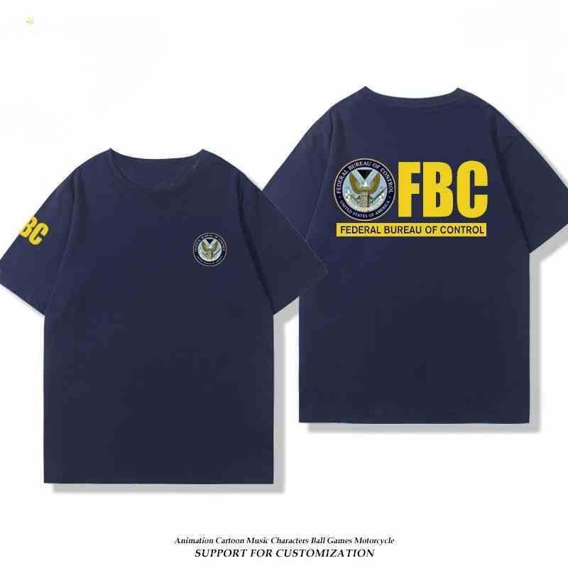 2026 Federal Bureau of Control FBC Paranormale Organisation Unisex und Damen Kurzarm T-Shirt Sommer Vielseitiges Baumwoll Oberteil