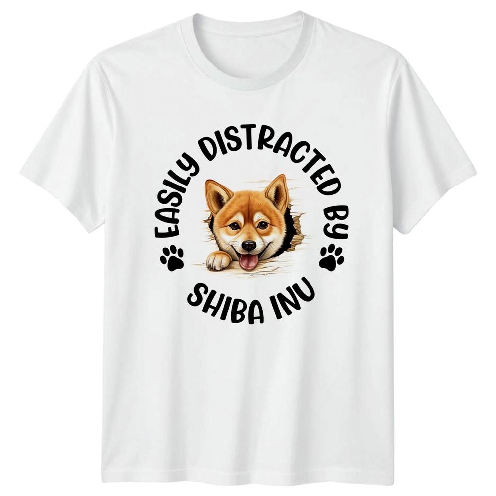 Easily Distracted By Shiba Inu Dogs Unisexs TShirt Unisexs Tee Graphic Top S