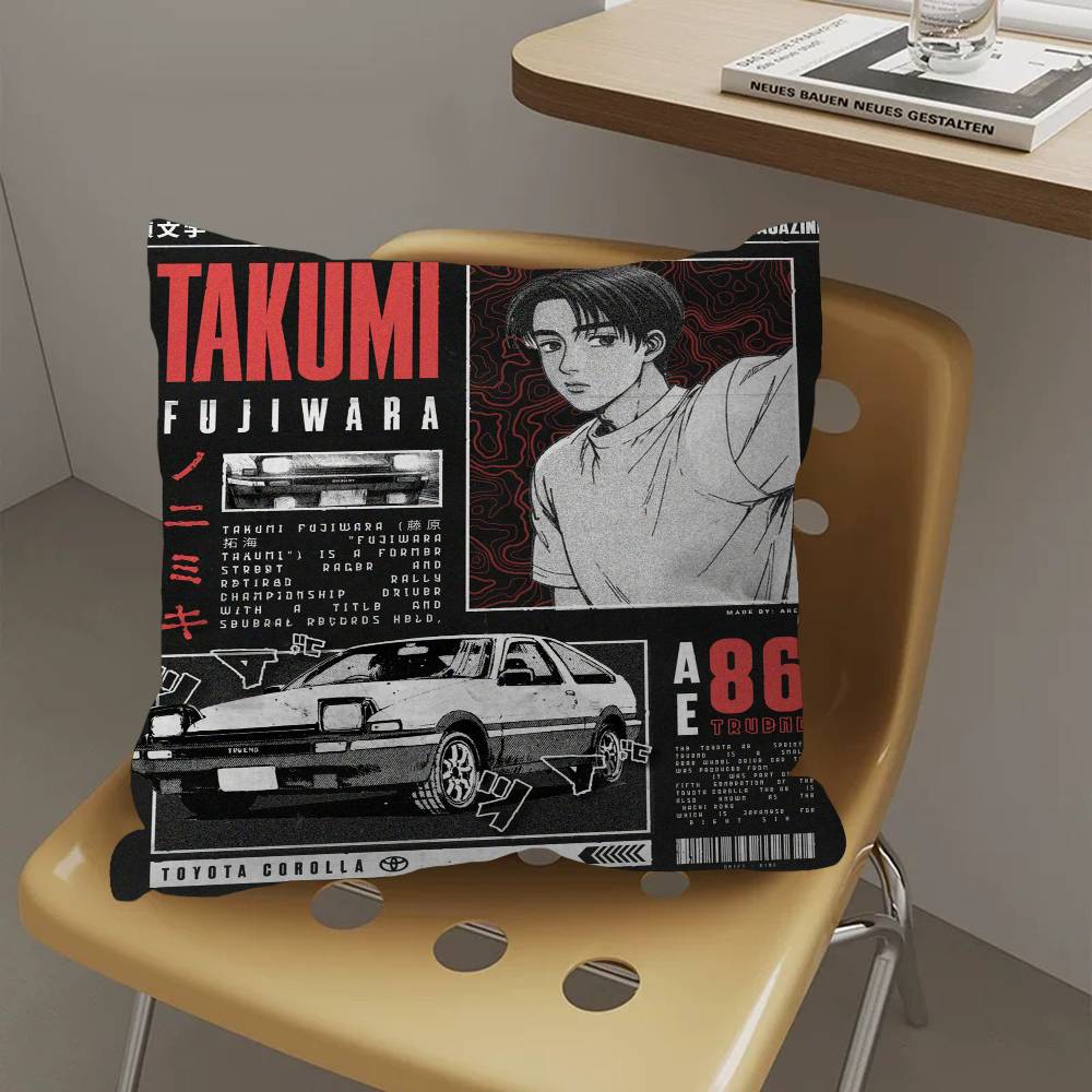Anime Initial D Pillow Cushion Cover Pillowcase Living Room Sofa Home Decor Customized