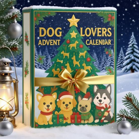 Dog Lovers Advent Calendar Christmas Dog Countdown Calendar with 24 Dog Breeds Puppy-Themed Surprise Gift Set