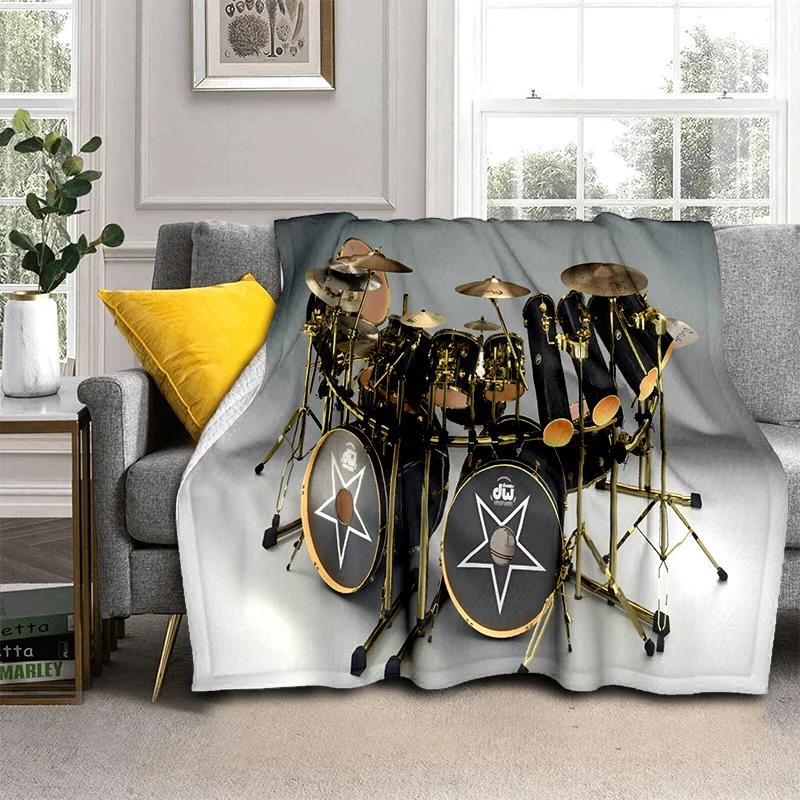 Music Instruments Drum Kit  Drum Set Blanket,Soft Throw Blanket for Home Bedroom Bed Sofa Picnic Travel Office Cover Blanket Kid