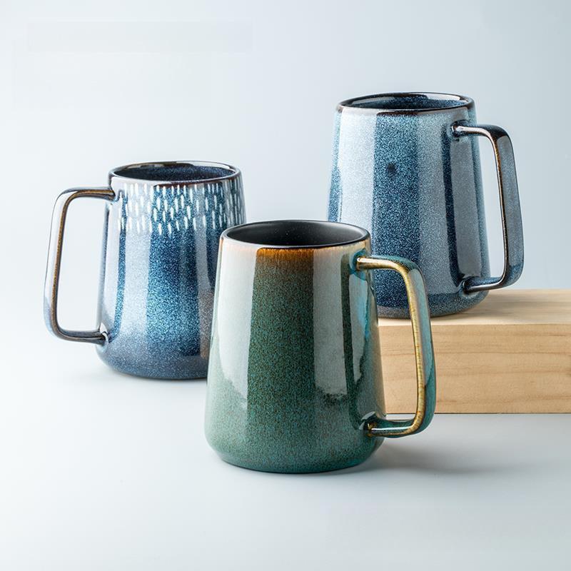 Nordic Retro Large Capacity Ceramic Mug – European Style Belly Cup for Couples