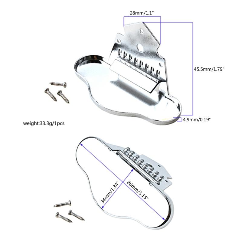 3.1x1.8inch Metal Mandolin Tailpiece Replacement Kit for 8 Strings Mandolins with Four Preinstalled Mounting Screw Holes