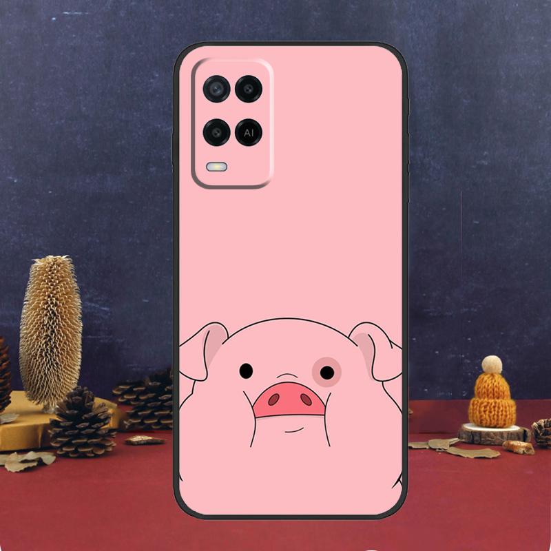 Cartoon Pig Case For Oppo A60 A80 A40 A6 A5 Pro A15 A16 A17 A57 A94 A74 A54 A76 A96 A18 A38 A58 A78 A98
