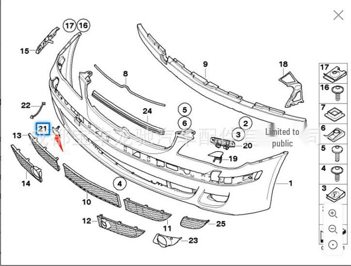 BMW E66 E65 7 Series Front Bumper Tow Hook Cover 51117135569