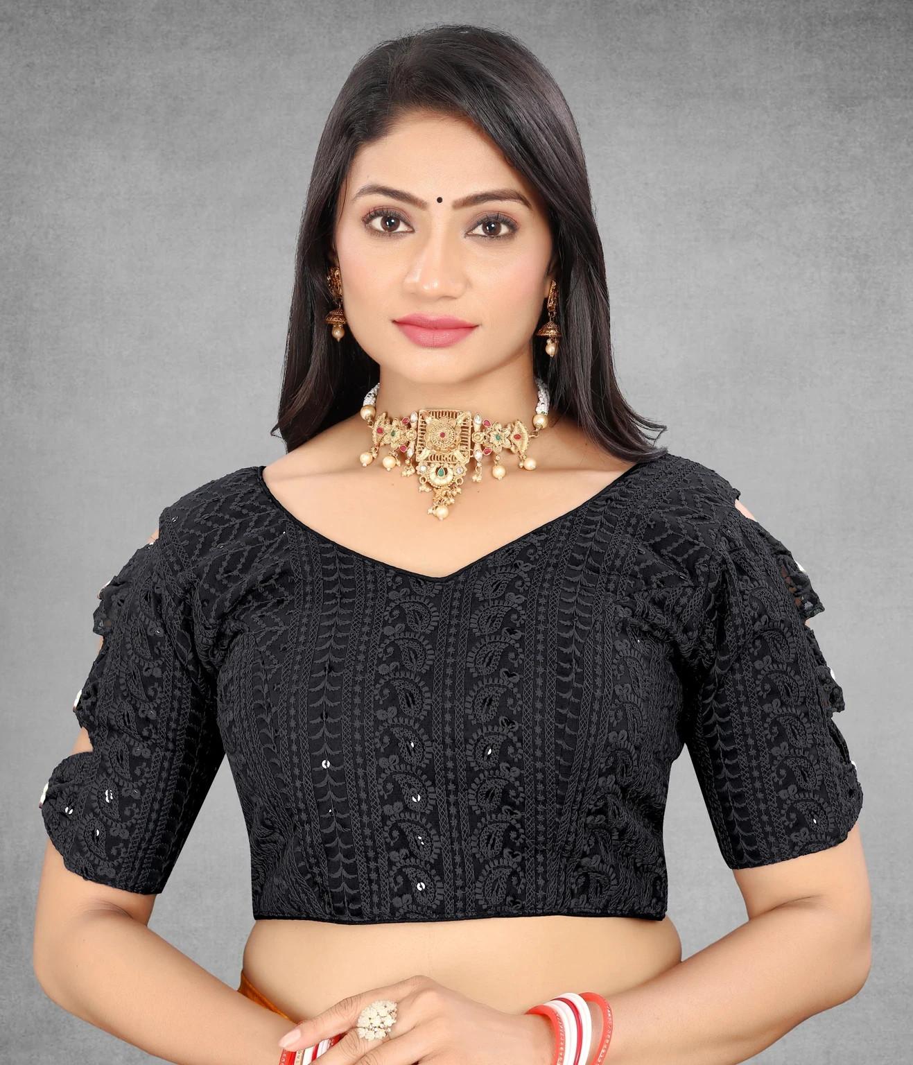 Party Wear Beautiful Georgette Choli Indian Women Ready To Wear Blouse Dress чёрный