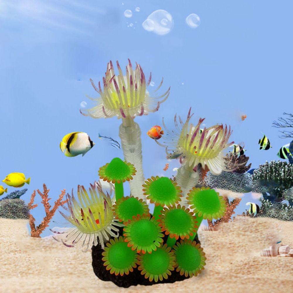 Silicone Artificial Coral Lifelike Undersea Water Plants Creative Sea Anemone Fish Tank